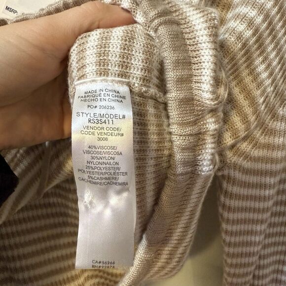 Splendid Collection Striped Knit Cardigan Button Front Drawstring Waist Size S - Picture 6 of 10